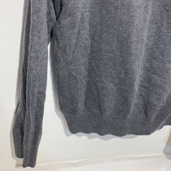 Structure Women's Rib-Knit V-Neck Long Sleeve Sweater In Gray Size L - Picture 9 of 10